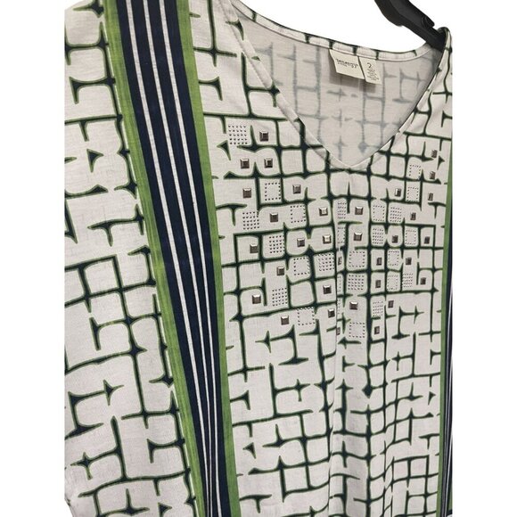 Zenergy by Chico's Short Dolman sleeve top Sparkly Studded Detail Sz 2 (U.S. 12) - Picture 4 of 9